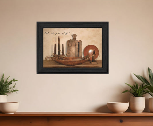A Simple Life 1 Black Framed Print Wall Art - Homeroots