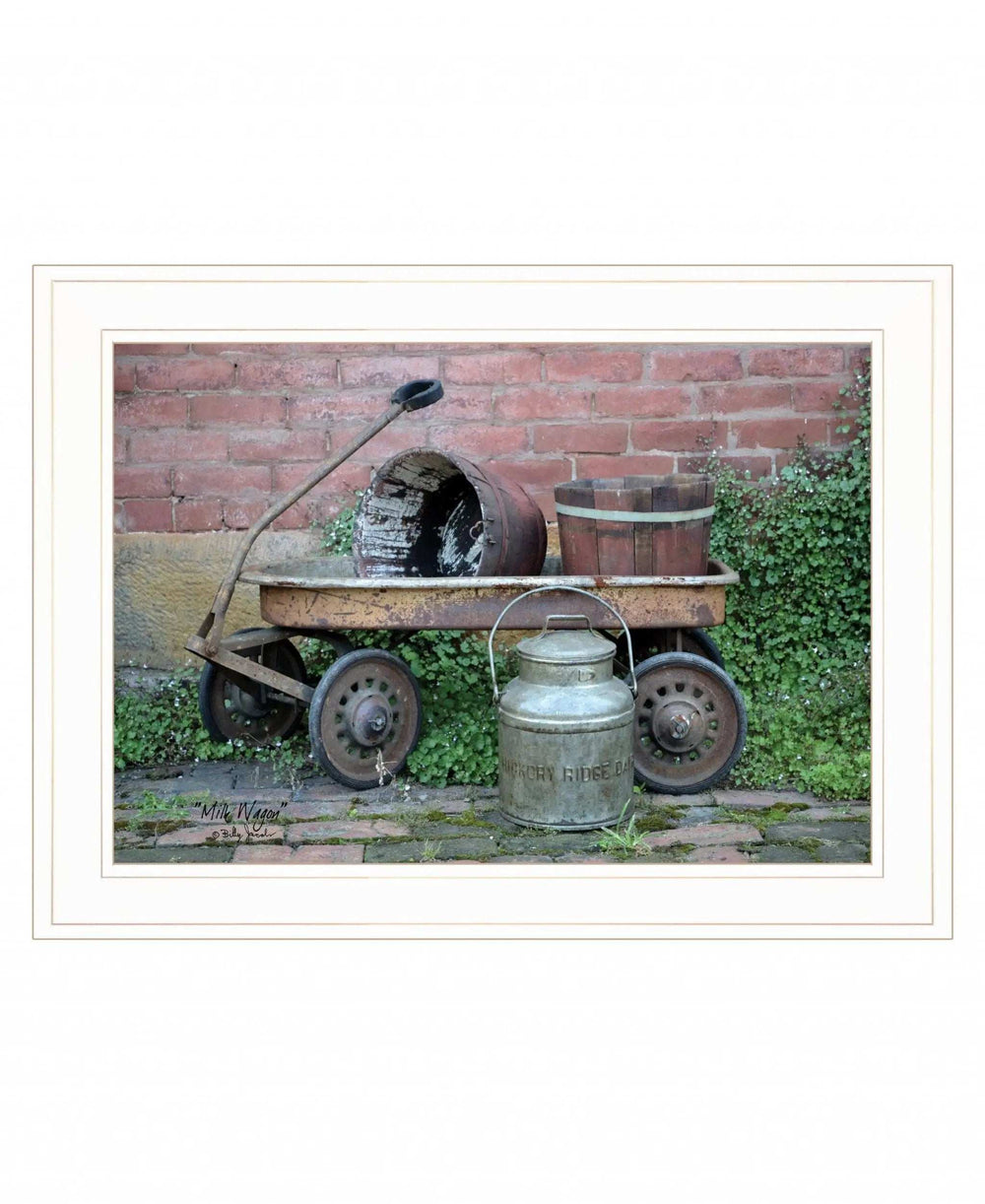 Milk Wagon 2 White Framed Print Wall Art - Homeroots - Flyclothing LLC