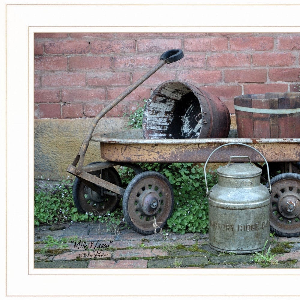 Milk Wagon 2 White Framed Print Wall Art - Homeroots