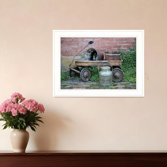 Milk Wagon 2 White Framed Print Wall Art - Homeroots