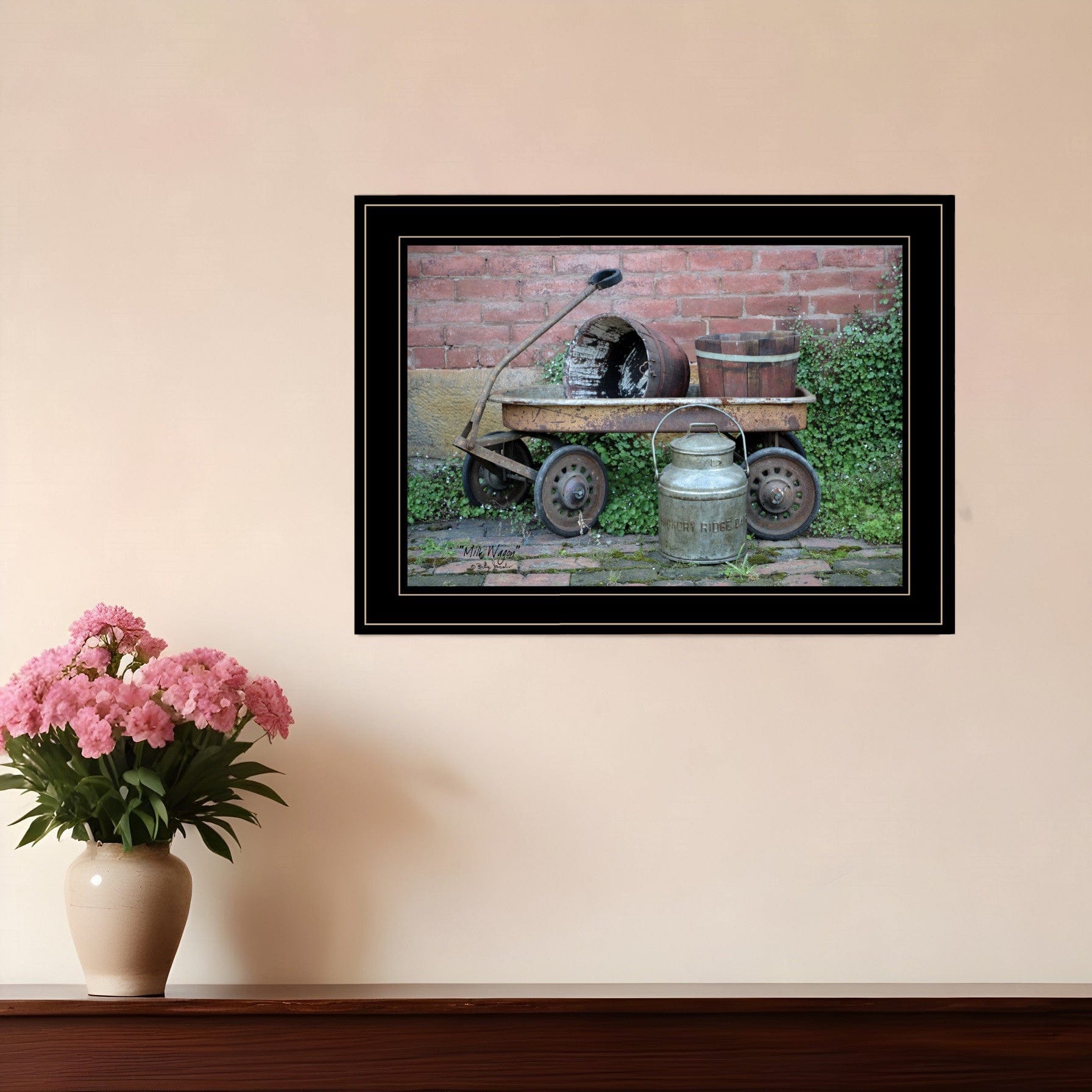 Milk Wagon 3 Black Framed Print Wall Art - Homeroots