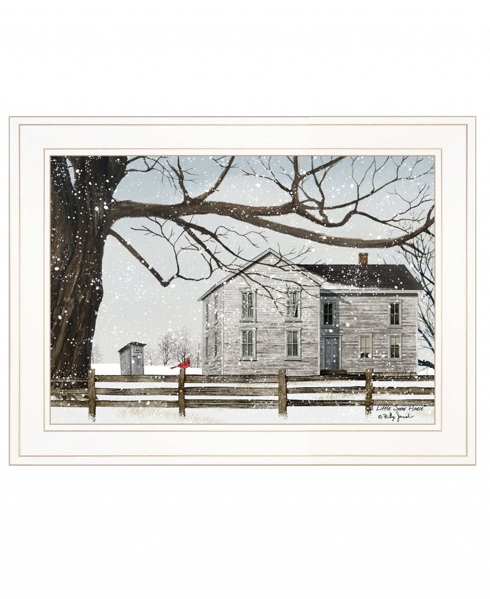 A Little Snow House 2 White Framed Print Wall Art - Homeroots - Flyclothing LLC