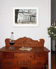 A Little Snow House 2 White Framed Print Wall Art - Homeroots