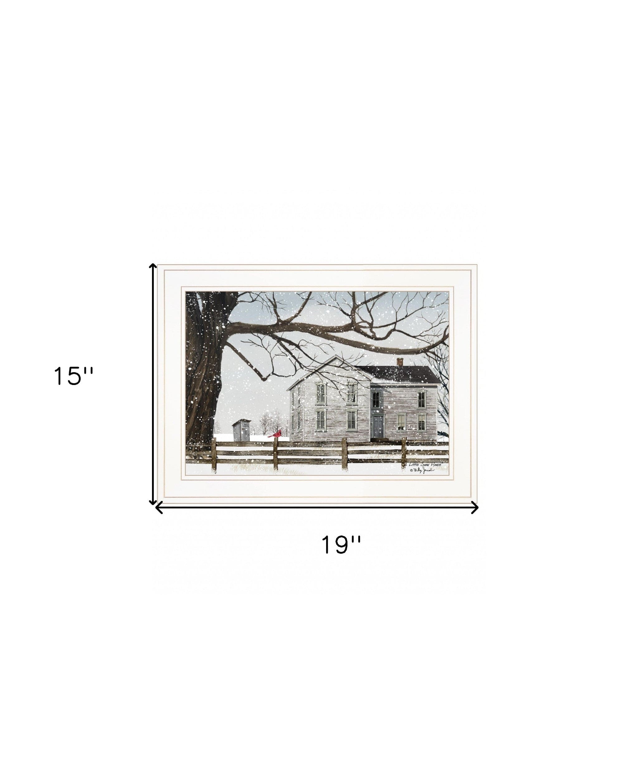 A Little Snow House 2 White Framed Print Wall Art - Homeroots