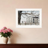 A Little Snow House 2 White Framed Print Wall Art - Homeroots