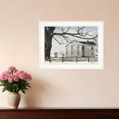 A Little Snow House 2 White Framed Print Wall Art - Homeroots