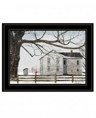 A Little Snow House 3 Black Framed Print Wall Art - Homeroots