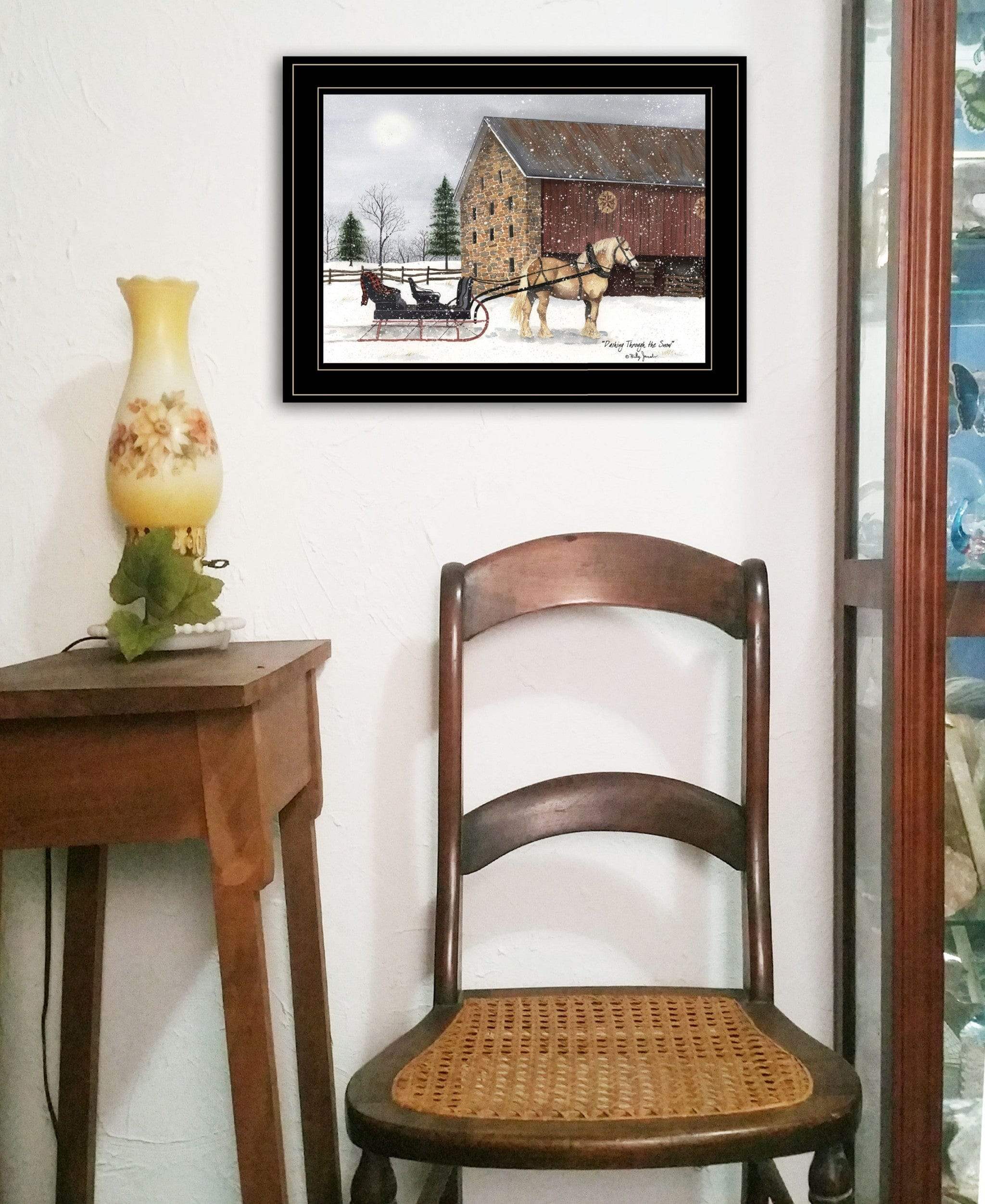 Dashing Through The Snow 2 Black Framed Print Wall Art - Homeroots - Flyclothing LLC
