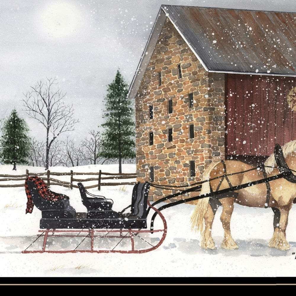 Dashing Through The Snow 2 Black Framed Print Wall Art - Homeroots - Flyclothing LLC