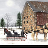 Dashing Through The Snow 2 Black Framed Print Wall Art - Homeroots