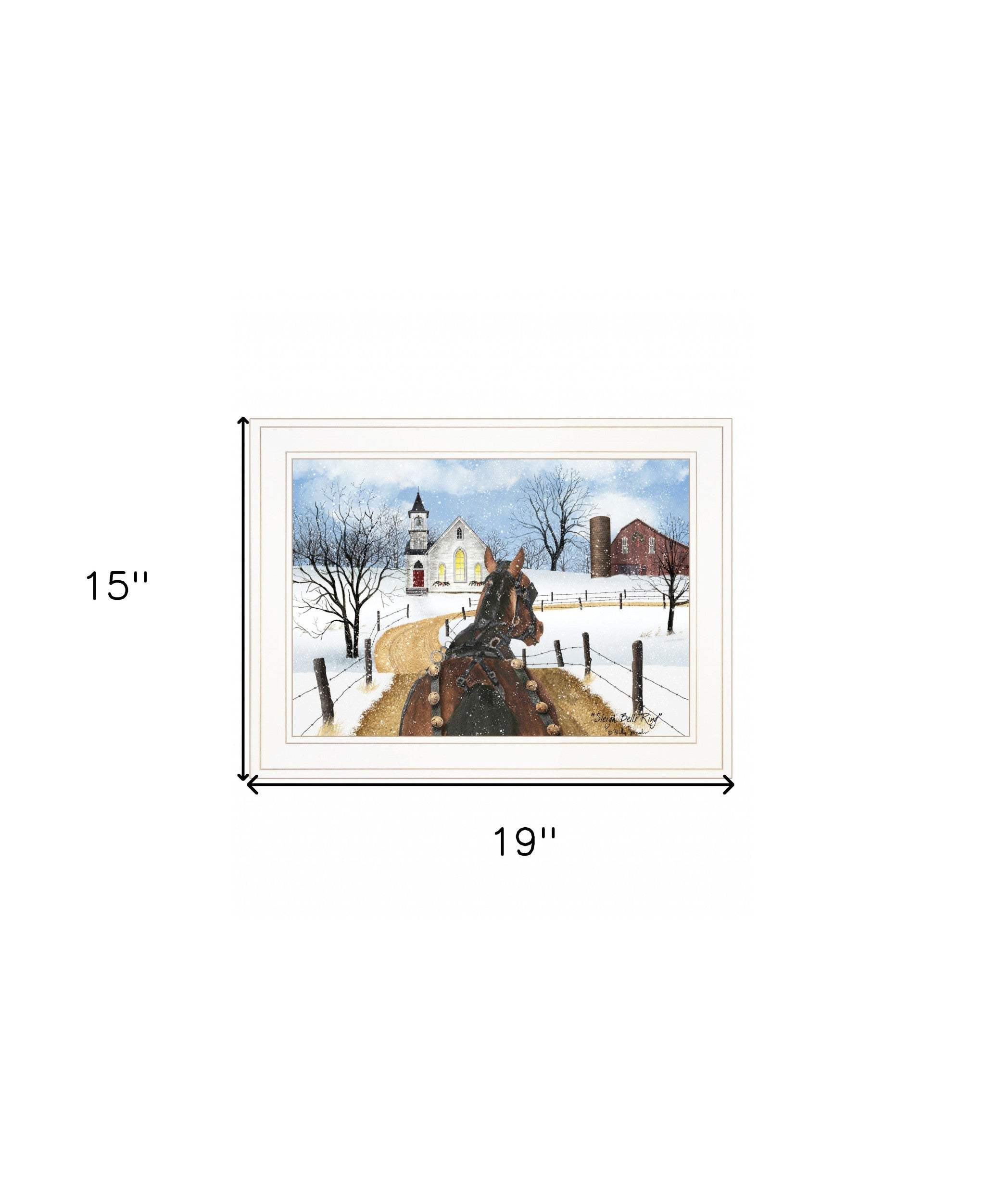 Sleigh Bells Ring 2 White Framed Print Wall Art - Homeroots - Flyclothing LLC