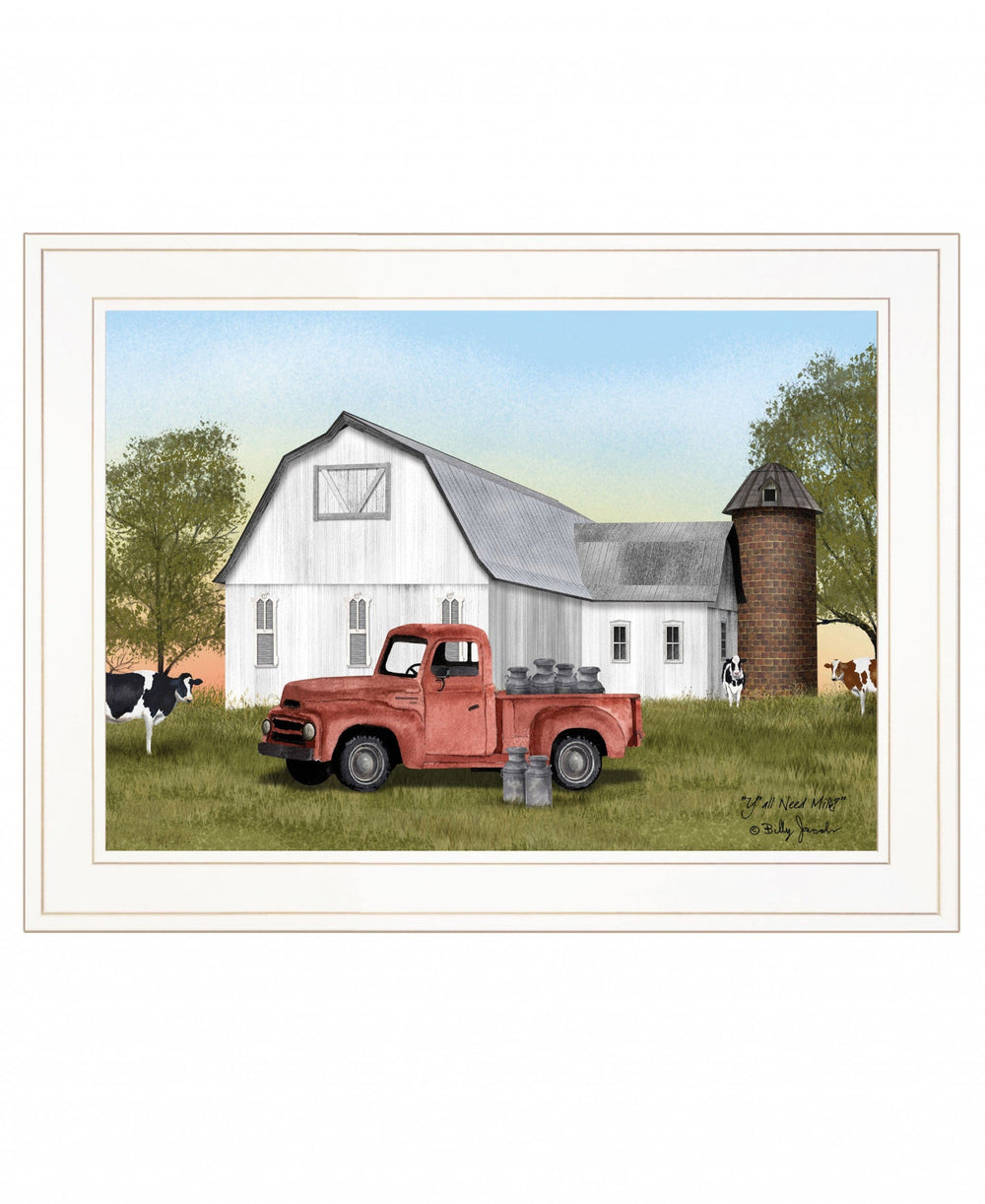 YAll Need Milk 2 White Framed Print Wall Art - Homeroots - Flyclothing LLC