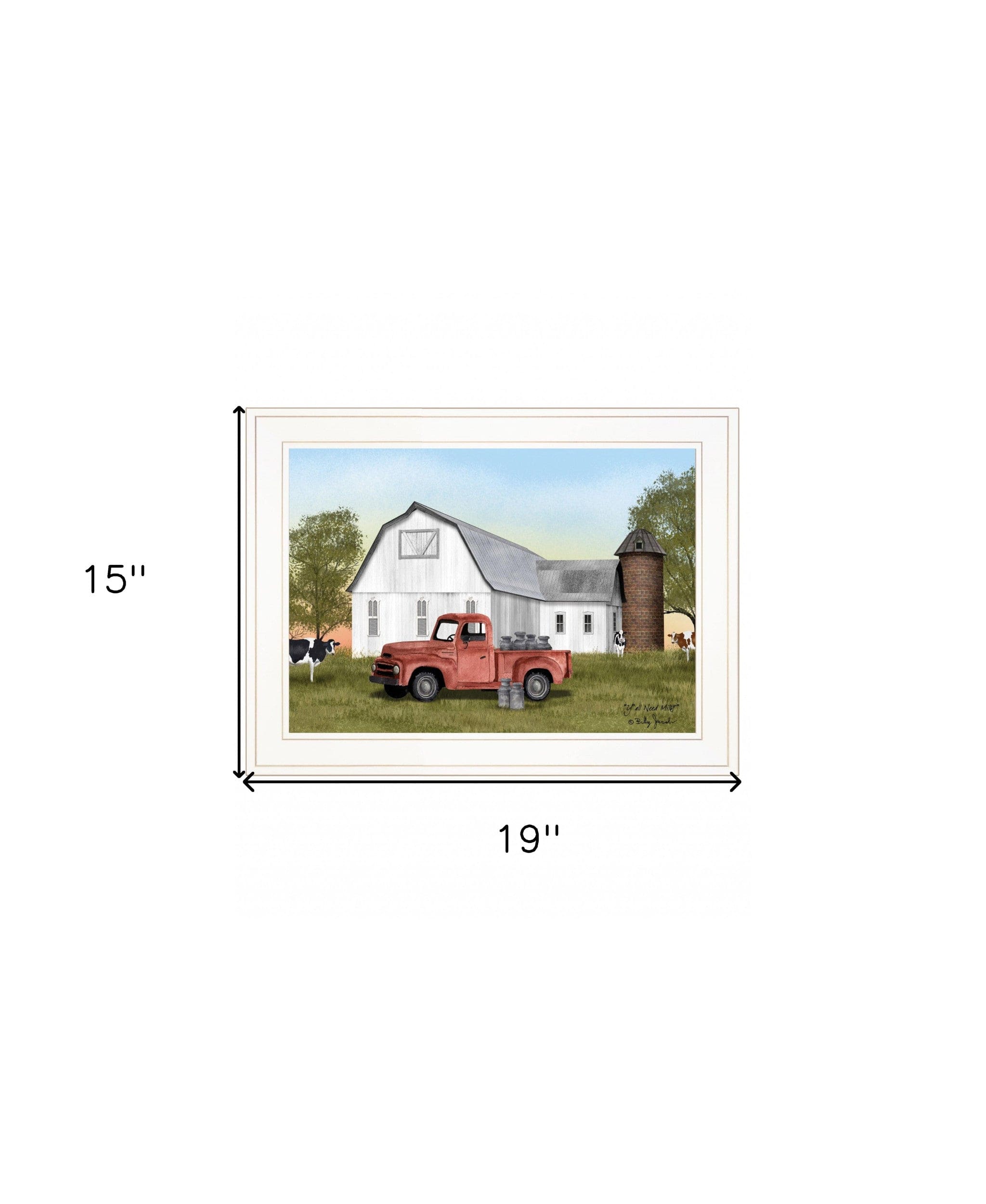 YAll Need Milk 2 White Framed Print Wall Art - Homeroots - Flyclothing LLC
