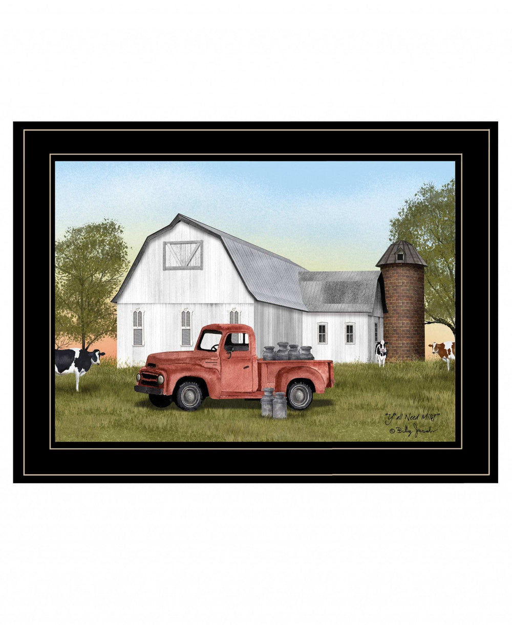 YAll Need Milk 3 Black Framed Print Wall Art - Homeroots - Flyclothing LLC