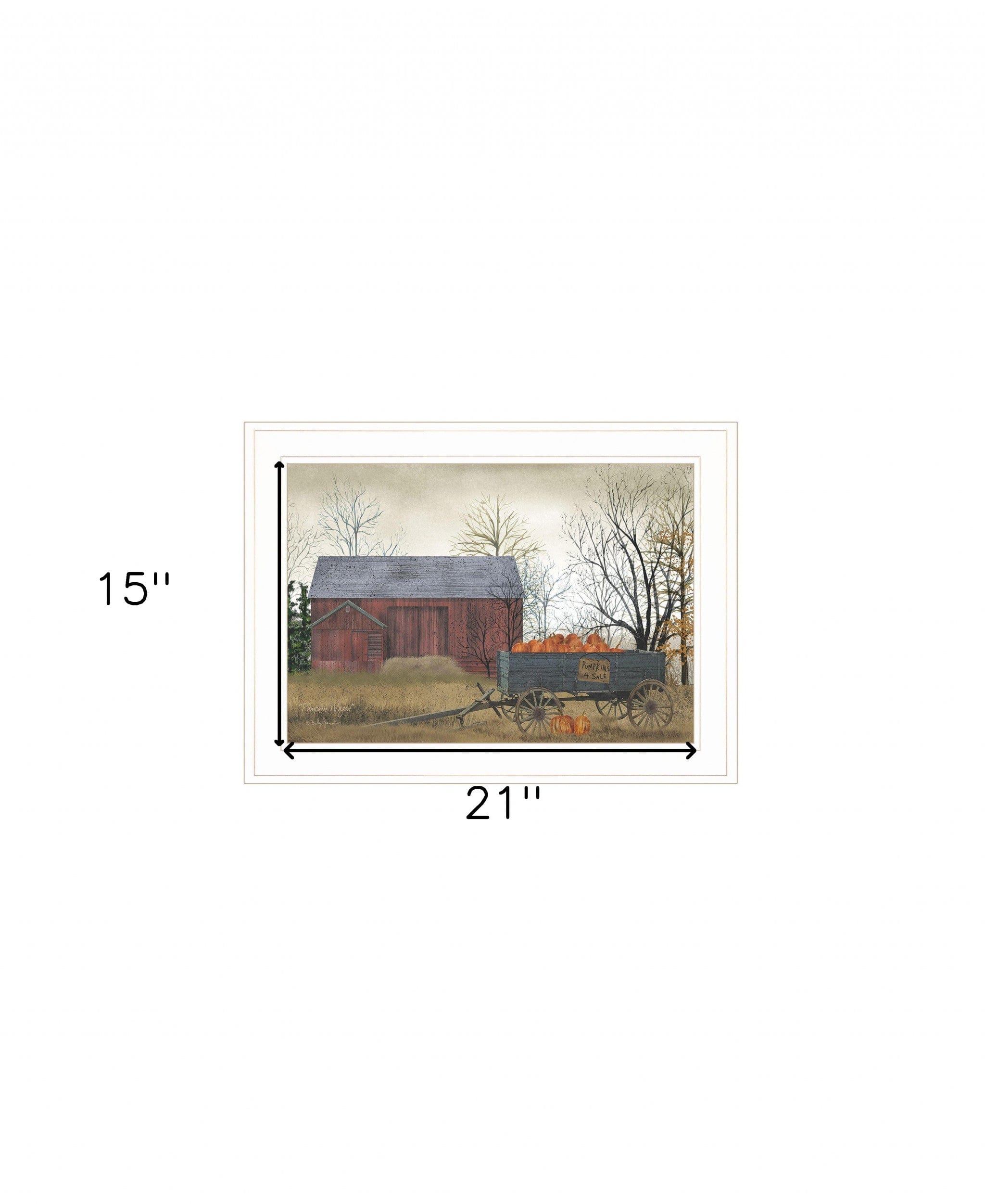 Pumpkin Wagon 2 White Framed Print Wall Art - Homeroots