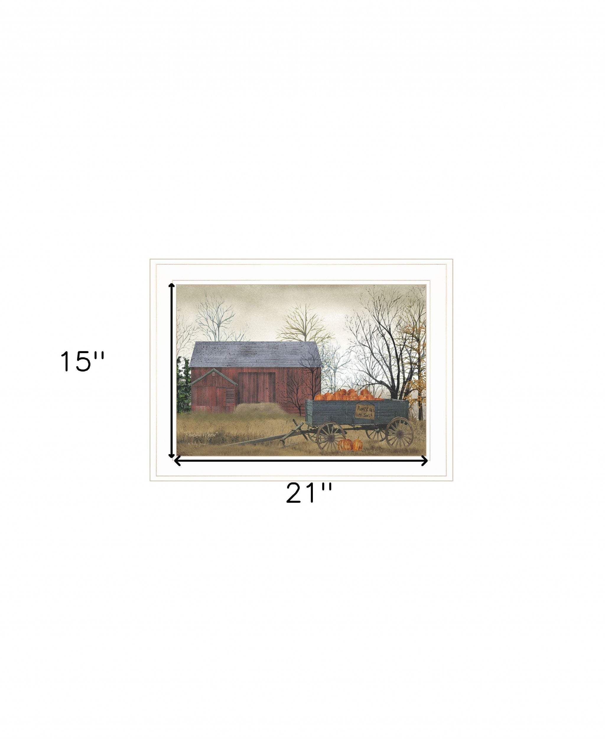 Pumpkin Wagon 2 White Framed Print Wall Art - Homeroots - Flyclothing LLC