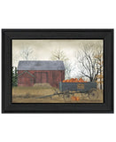Pumpkin Wagon 3 Black Framed Print Wall Art - Homeroots