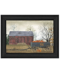Pumpkin Wagon 3 Black Framed Print Wall Art - Homeroots