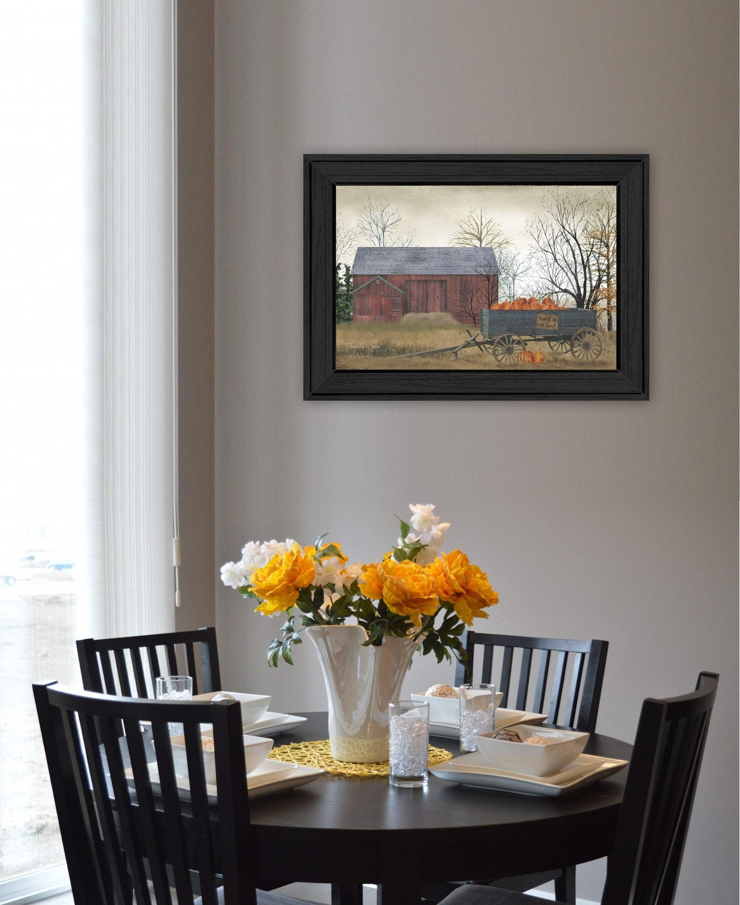 Pumpkin Wagon 3 Black Framed Print Wall Art - Homeroots - Flyclothing LLC