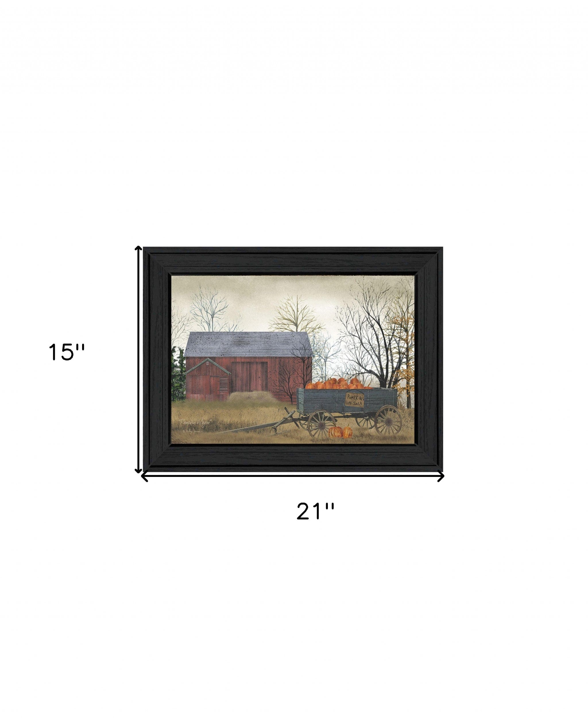 Pumpkin Wagon 3 Black Framed Print Wall Art - Homeroots