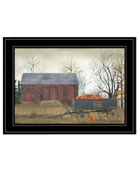Pumpkin Wagon 4 Black Framed Print Wall Art - Homeroots