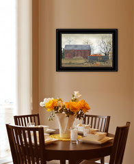 Pumpkin Wagon 4 Black Framed Print Wall Art - Homeroots