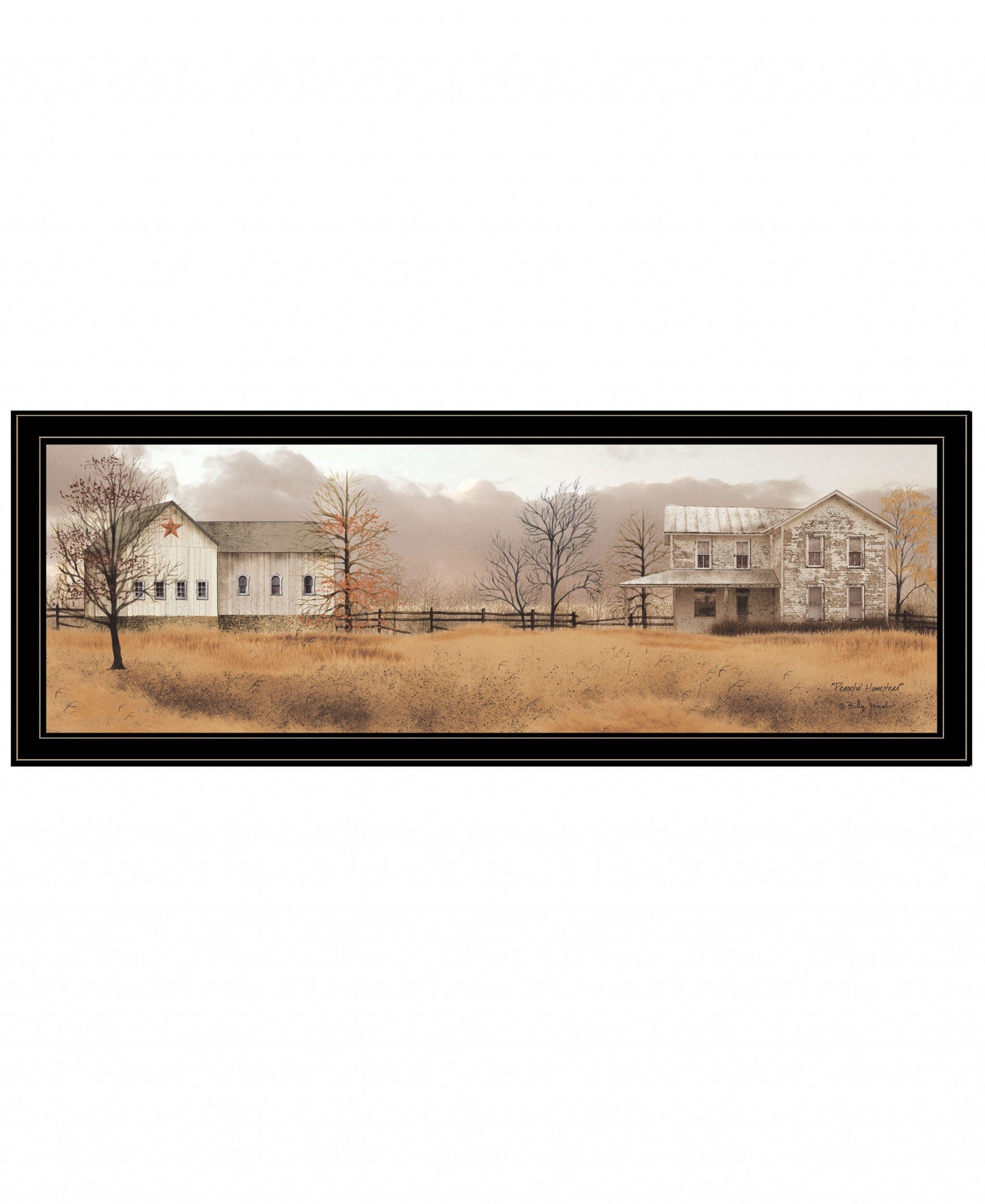 Peaceful Homestead 2 Black Framed Print Wall Art - Homeroots