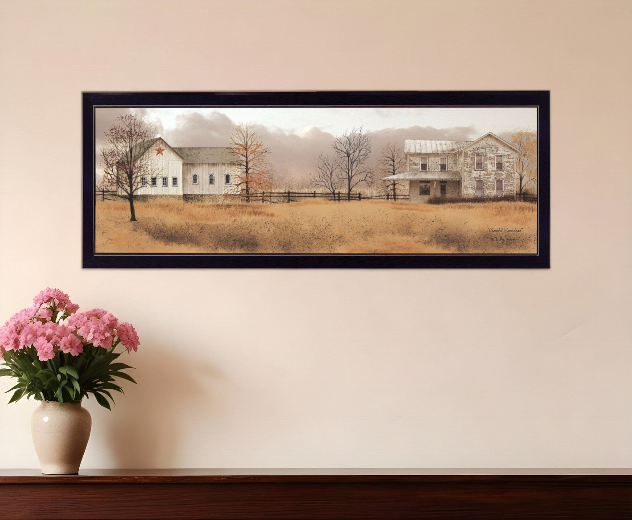 Peaceful Homestead 3 Black Framed Print Wall Art - Homeroots