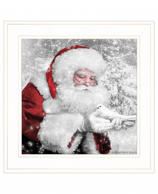 Santas Little Friends 3 White Framed Print Wall Art - Homeroots