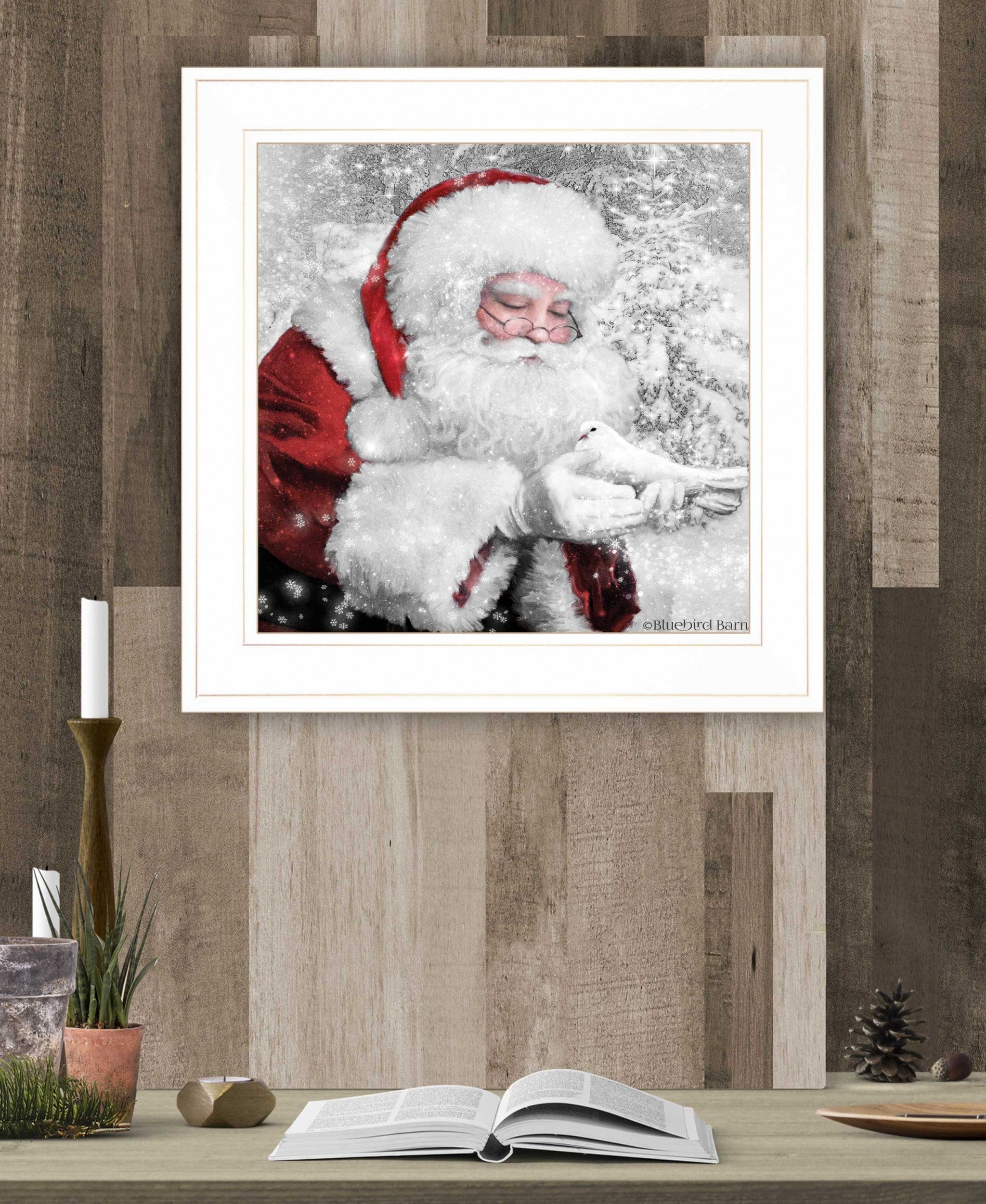 Santas Little Friends 3 White Framed Print Wall Art - Homeroots
