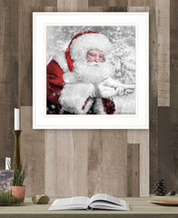 Santas Little Friends 3 White Framed Print Wall Art - Homeroots