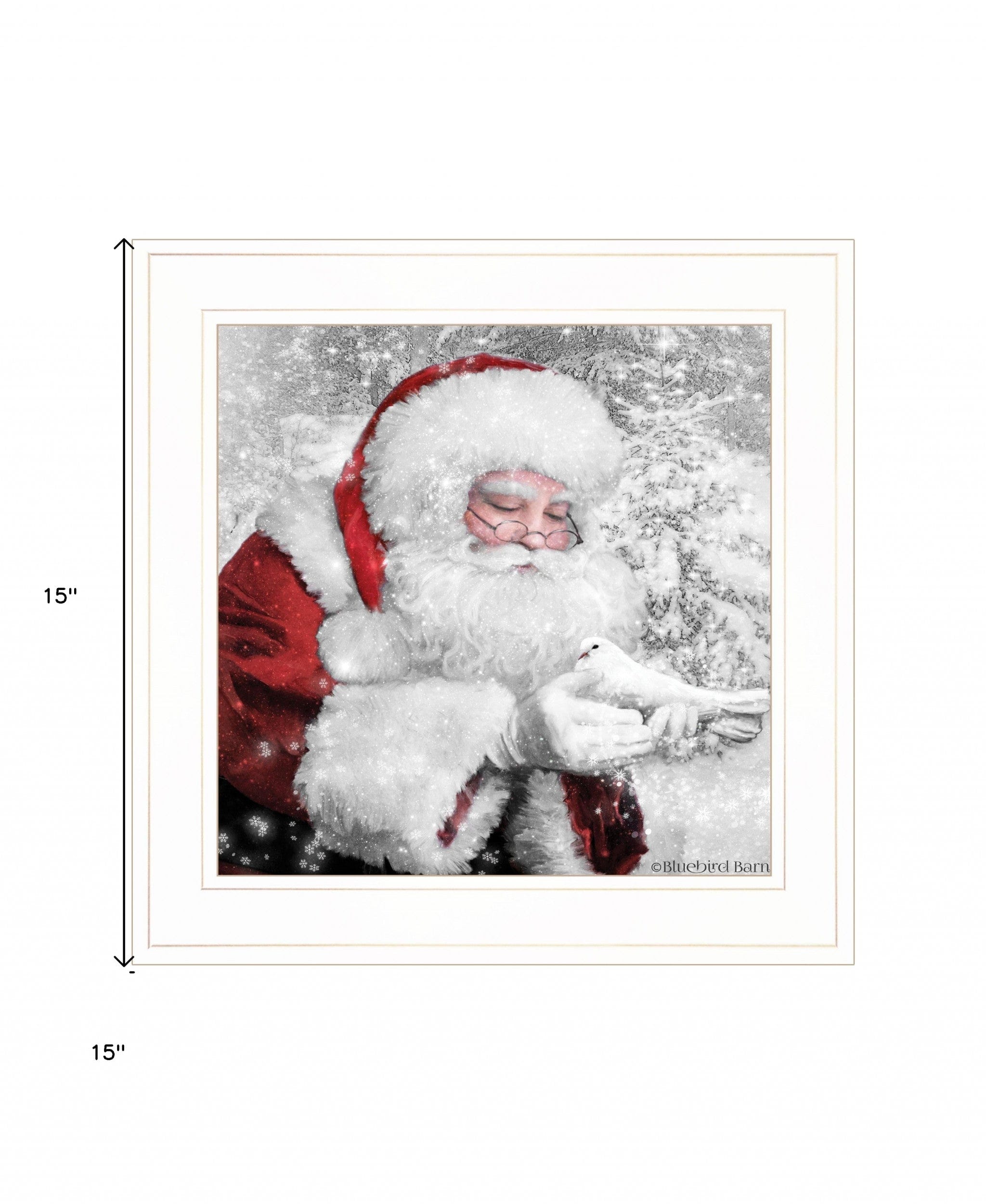 Santas Little Friends 3 White Framed Print Wall Art - Homeroots