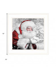 Santas Little Friends 3 White Framed Print Wall Art - Homeroots