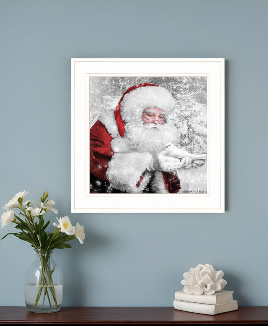 Santas Little Friends 3 White Framed Print Wall Art - Homeroots