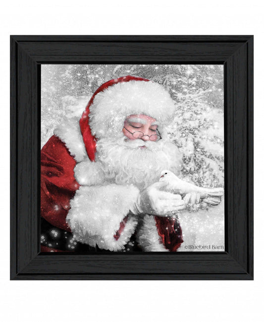 Santas Little Friends 4 Black Framed Print Wall Art - Homeroots