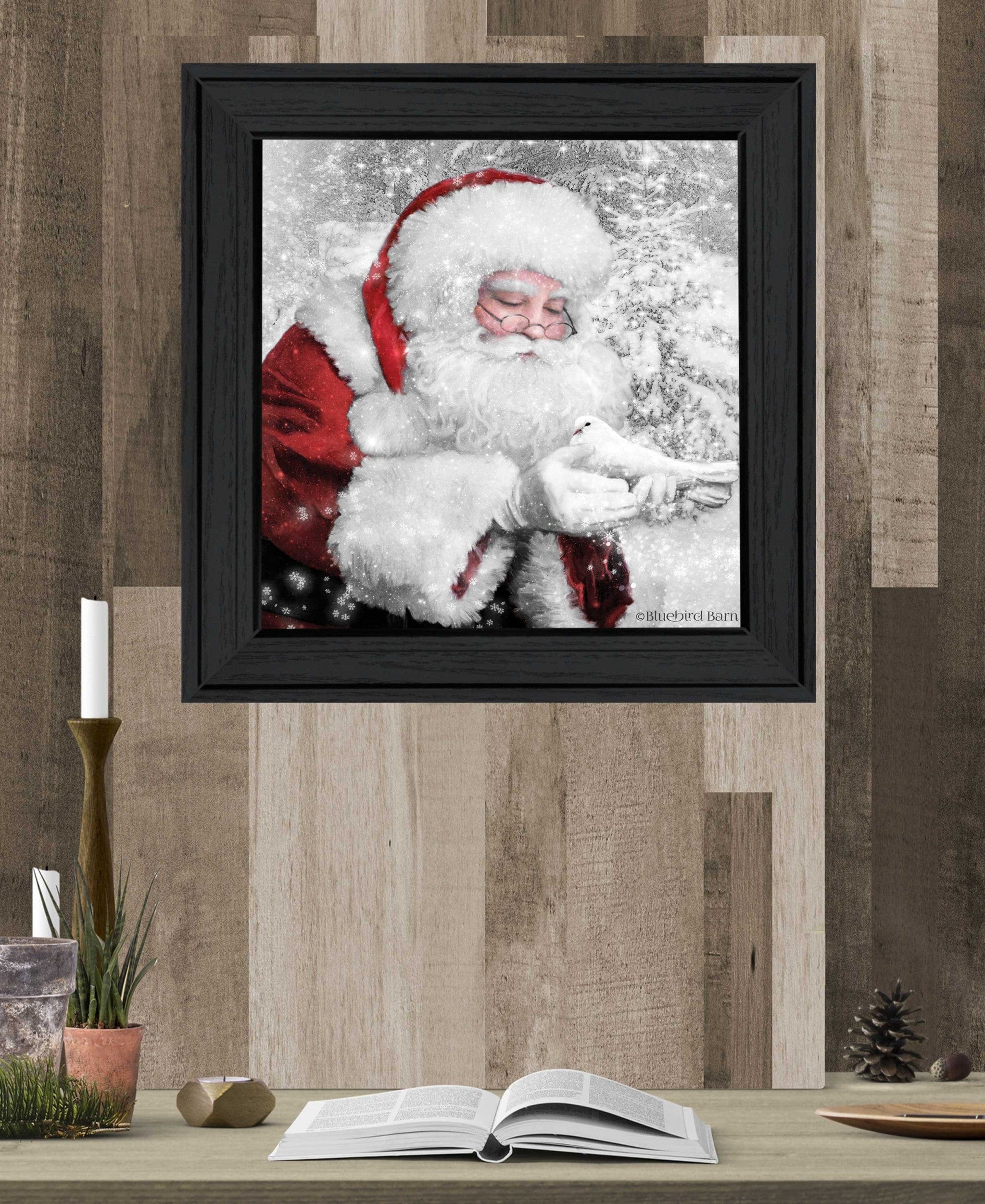 Santas Little Friends 4 Black Framed Print Wall Art - Homeroots