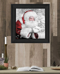 Santas Little Friends 4 Black Framed Print Wall Art - Homeroots