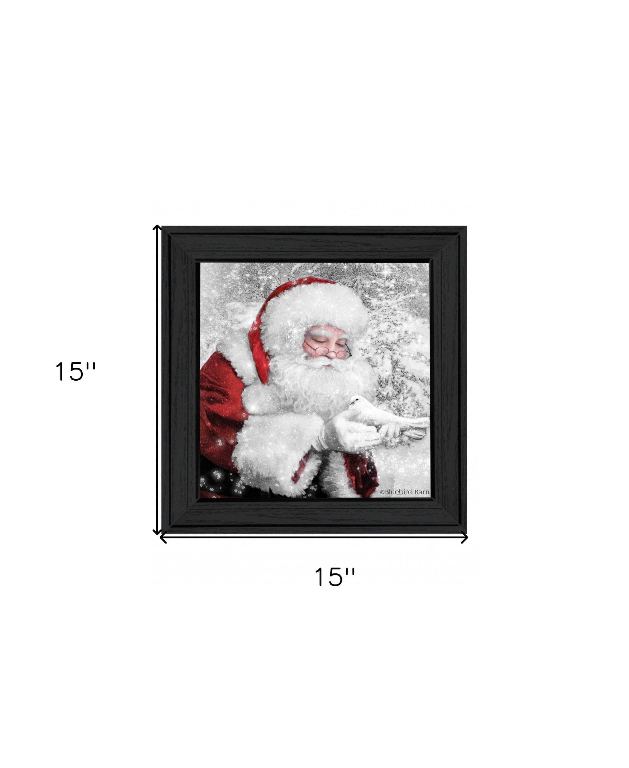 Santas Little Friends 4 Black Framed Print Wall Art - Homeroots