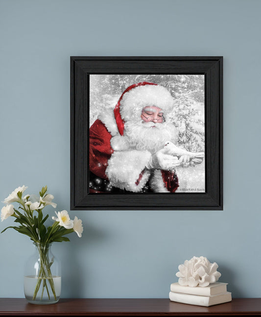 Santas Little Friends 4 Black Framed Print Wall Art - Homeroots