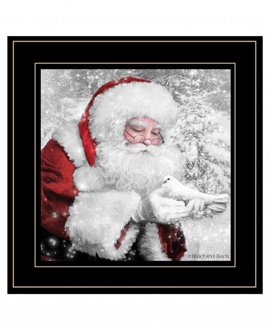 Santas Little Friends 5 Black Framed Print Wall Art - Homeroots