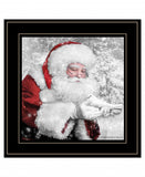 Santas Little Friends 5 Black Framed Print Wall Art - Homeroots