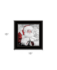 Santas Little Friends 5 Black Framed Print Wall Art - Homeroots