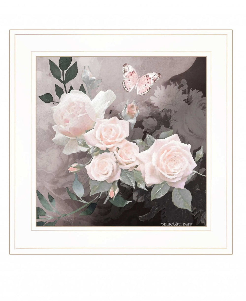 Noir Roses 1 White Framed Print Wall Art - Homeroots - Flyclothing LLC