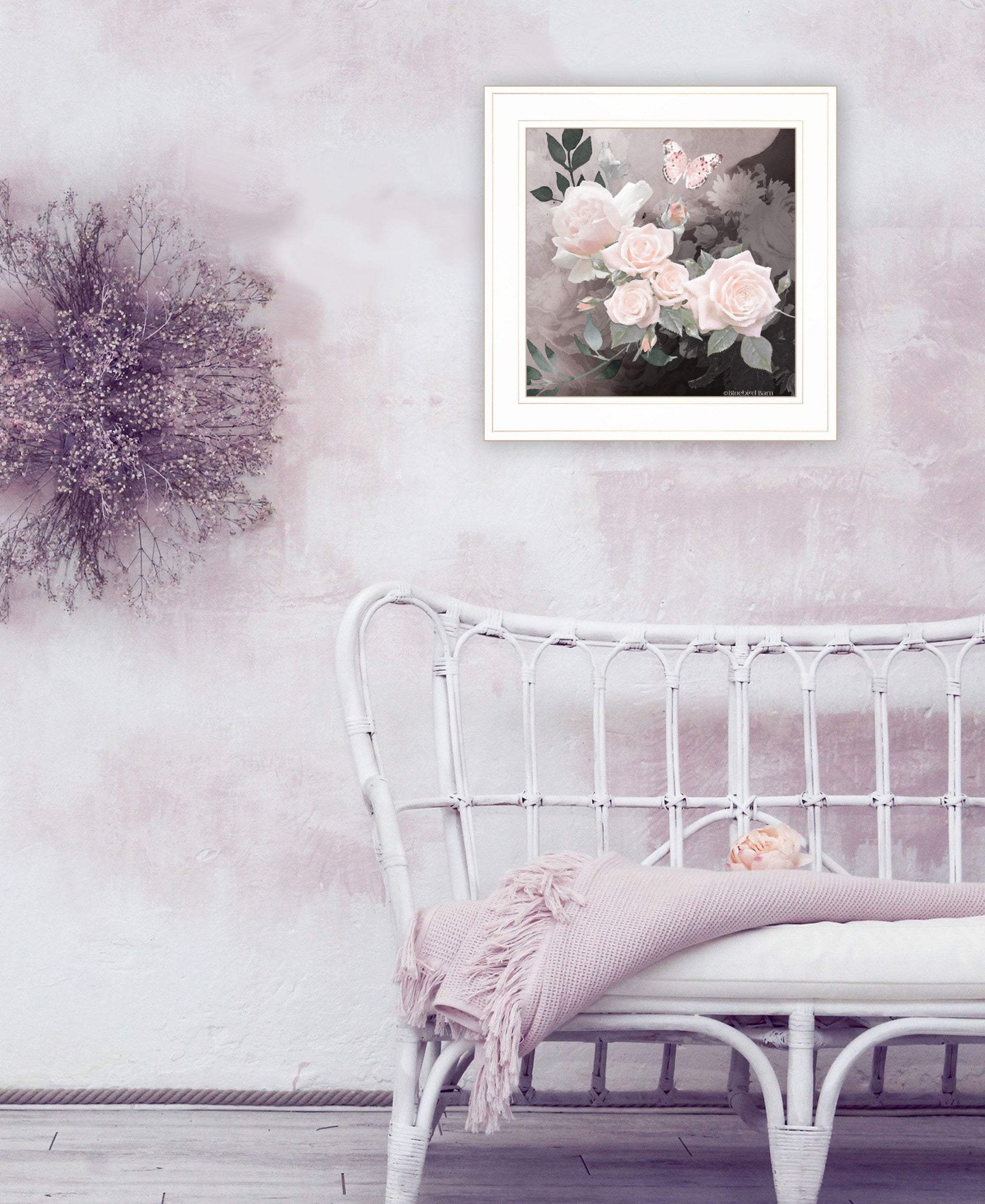 Noir Roses 1 White Framed Print Wall Art - Homeroots - Flyclothing LLC