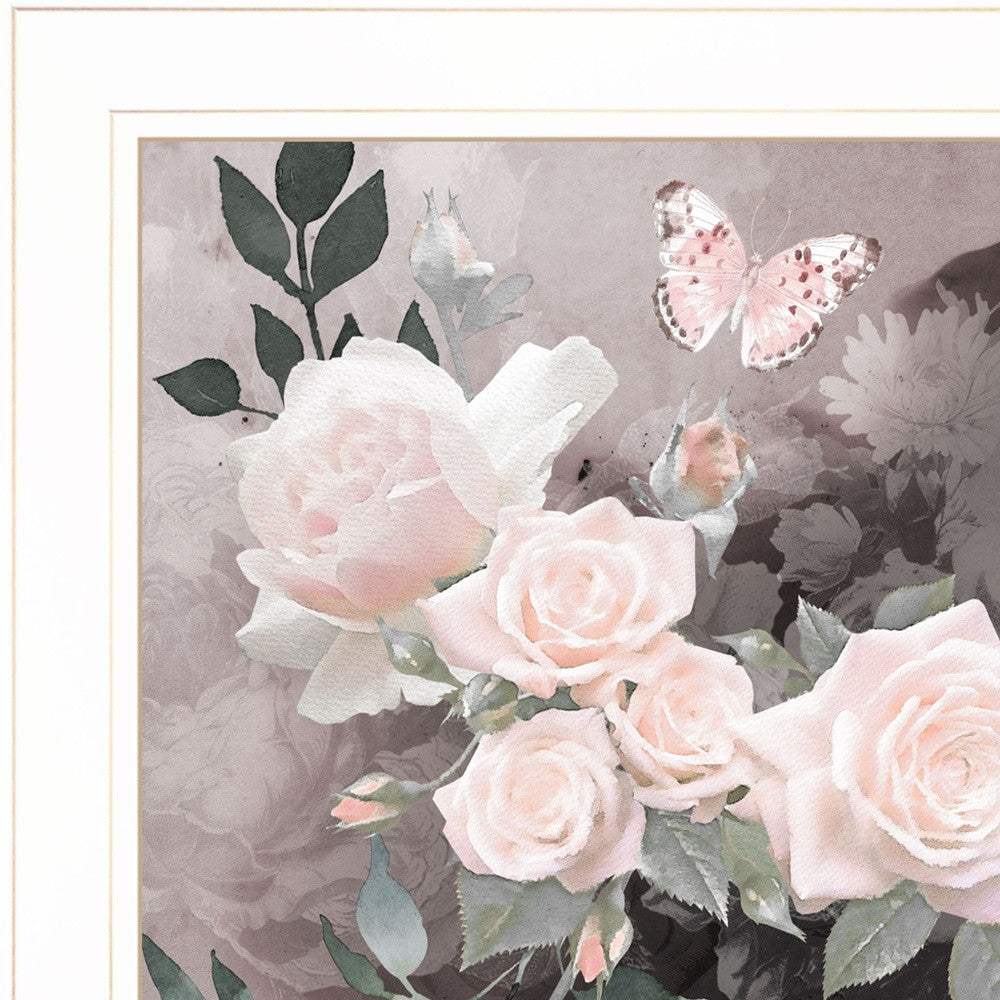 Noir Roses 1 White Framed Print Wall Art - Homeroots - Flyclothing LLC