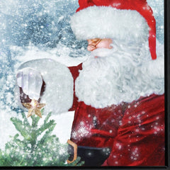 Santas Tree Star 2 Black Framed Print Wall Art - Homeroots