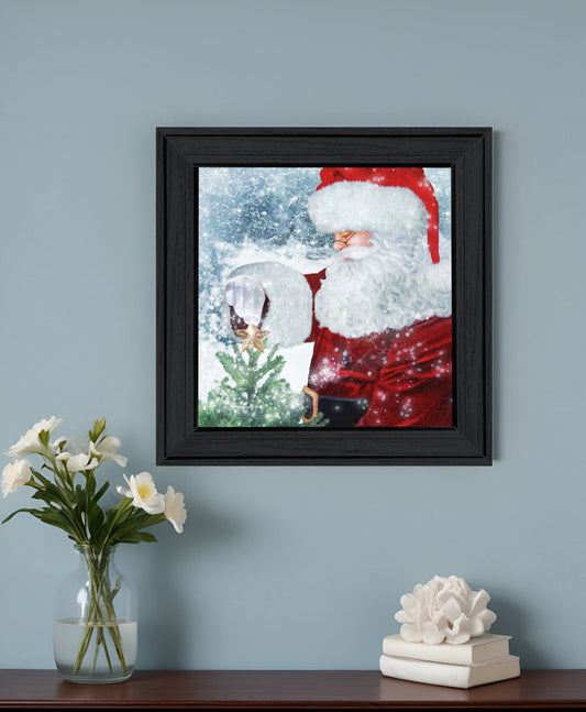 Santas Tree Star 2 Black Framed Print Wall Art - Homeroots