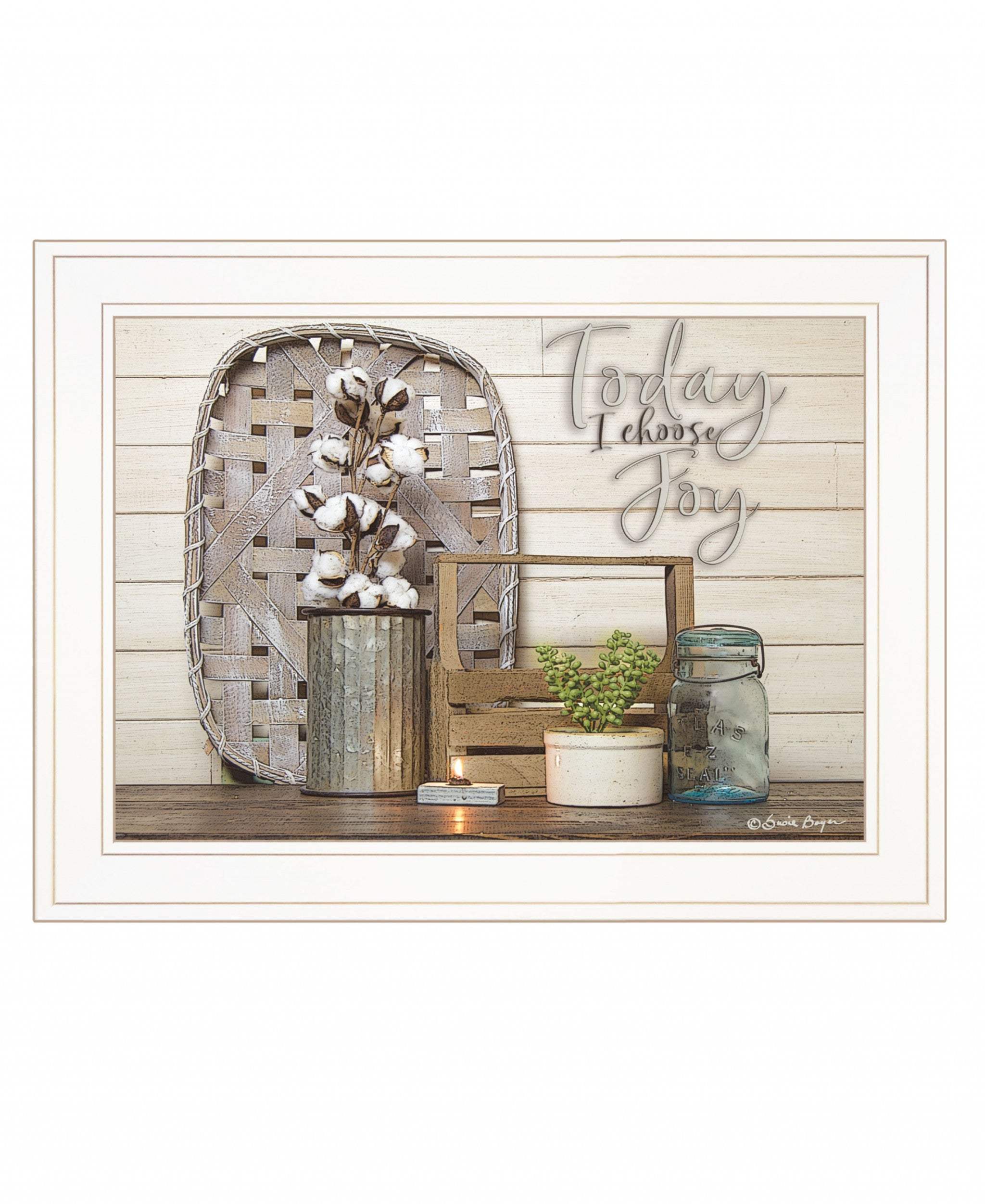 Today I Choose Joy 2 White Framed Print Wall Art - Homeroots - Flyclothing LLC