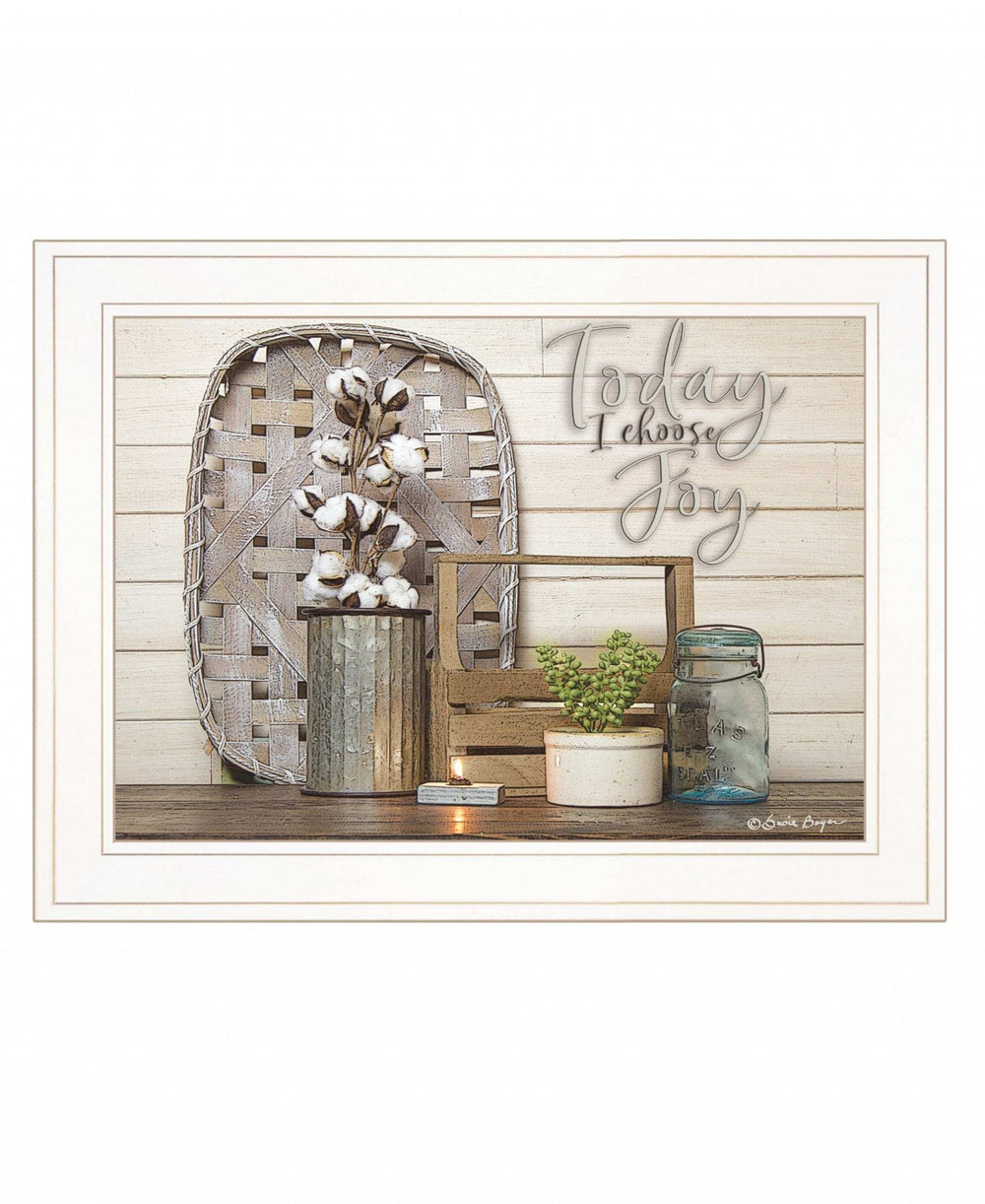 Today I Choose Joy 2 White Framed Print Wall Art - Homeroots - Flyclothing LLC