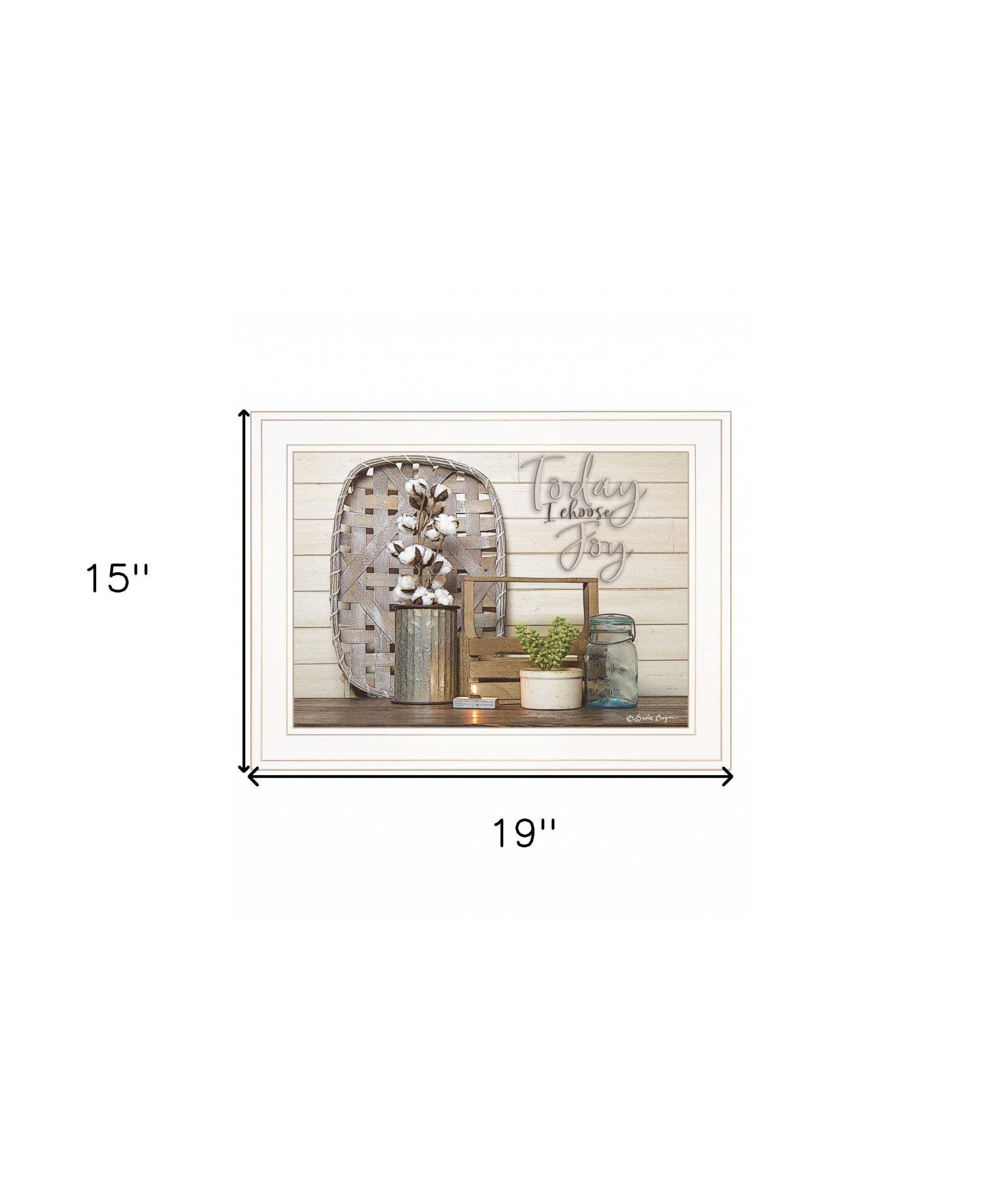 Today I Choose Joy 2 White Framed Print Wall Art - Homeroots - Flyclothing LLC